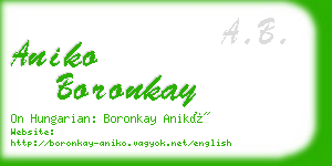 aniko boronkay business card